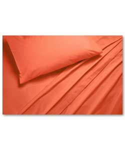 Plain Dyed Double Sheet Set - Terracotta