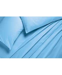 Plain Dyed King Size Sheet Set - Cashmere Blue