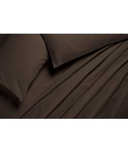 Plain Dyed King Size Sheet Set - Chocolate