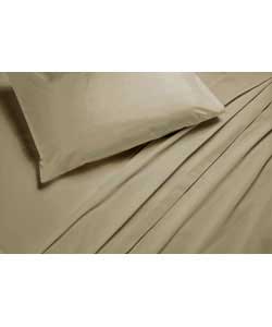 Plain Dyed Kingsize Duo Fitted Sheet Set - Linen