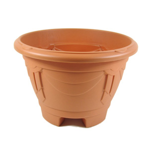 Unbranded Plastic Planter with Feet Terracotta 34cm