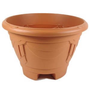 Unbranded Plastic Planter with Feet Terracotta 43cm