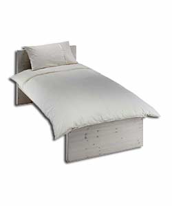 Pleat and Ribbon Cream Single Duvet Cover Set