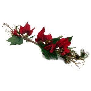 Artificial poinsettia swag. Length 52cm.