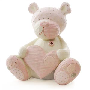 Unbranded Polka Dot Pink Teddy Bear Money Box