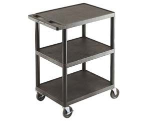 Unbranded Polyethylene service trolley 3 flat shelves