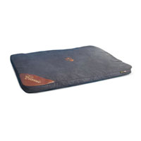 The rich colours of the faux suede cover are complemented by an embroidered paw and corner patch. Th