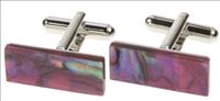 Unbranded Purple Paua Bar Cufflinks by Simon Carter