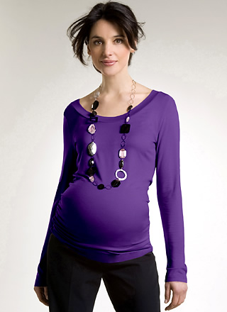 Unbranded Purple Scoop Neck Jersey Top