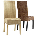 Rattan Dining Chairs Coffee x2