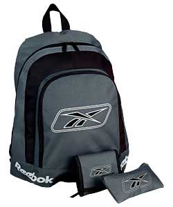 RbK 3 Piece Boys Black Grey Back To School Bag Set