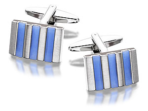 Unbranded Rectangular-Blue-Cats-Eye-Stone-Cufflinks-015319