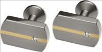 Unbranded Rectangular Titanium and Diamond Cufflinks by Ti2