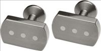 Unbranded Rectangular Titanium Cufflinks with White Dots