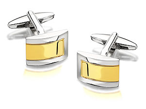 Unbranded Rectangular-Two-Tone-Swivel-Cufflinks-015333