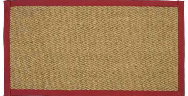 Red Herringbone Design Latex Backed Rug - 150cm