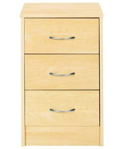 Elmau maple finish. Metal handles. Metal drawer runners. Size (H)58.5, (W)37.0, (D)33cm. Packed