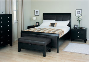 Relyon- Grace- 5FT Kingsize- Solid Oak Wood and Leather Bedframe