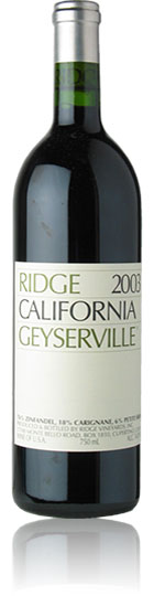 Unbranded Ridge Geyserville Zinfandel 2008, Sonoma