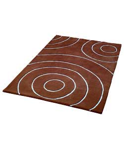 Ripple Wool Rug - Chocolate and Blue