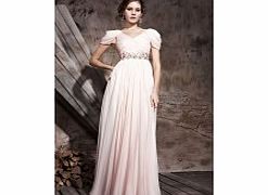 Unbranded Romantic V-neck Sleeveless Chiffon Evening