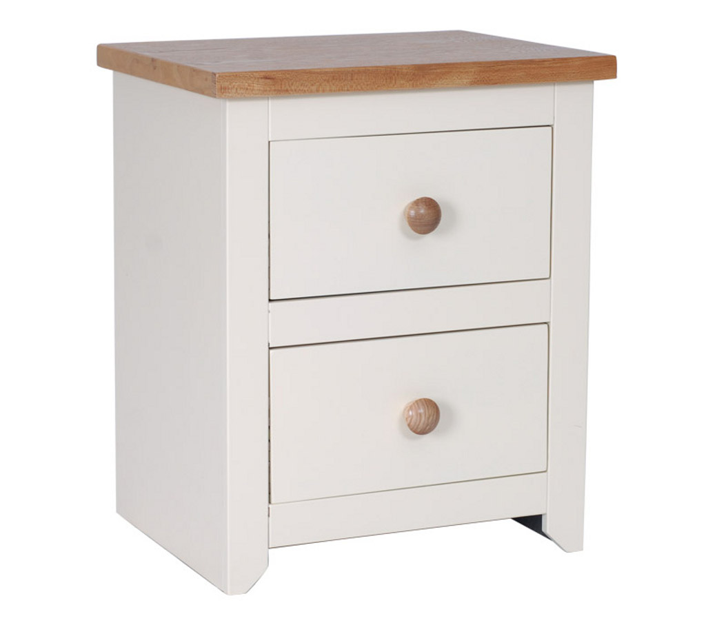 Unbranded room4 Jamestown cream 2 drawer bedside table