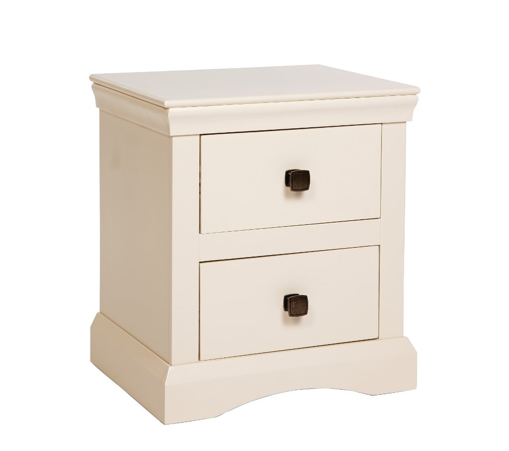 Unbranded room4 Quebec cream 2 drawer bedside table