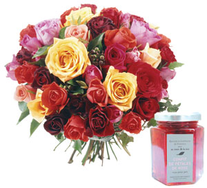 Roses and Rose petals jam multicolour 21 roses