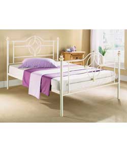 Rosetta Ivory Double Bedstead - Sprung Mattress