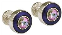 Unbranded Round Blue / Pink Cufflinks by Mousie Bean