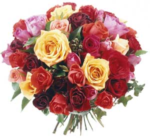 Round bouquet multicolour 18 roses