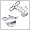 Round Silver Concave Cufflinks