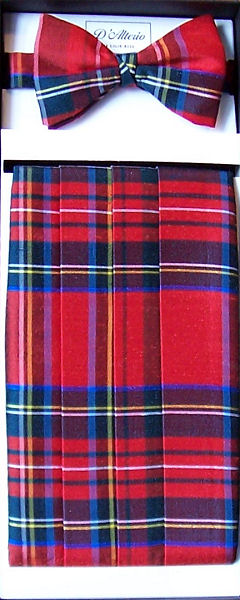 Royal Stuart Tartan Cummerbund / Bow Tie Set