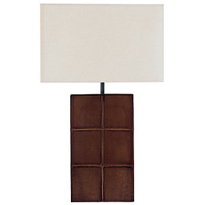 Saddler Rectangular Leather Look Lamp