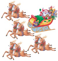 Unbranded Santa and Sleigh Cutout Assortment