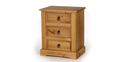 Santa Fe 3 Drawer Bedside Table