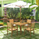 Santa Monica FSC Square Garden Table and 4 Chairs Set