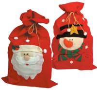 Unbranded Santa Sack with Gold Cord 100cm x 70cm (Asst)