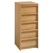 Unbranded Santona 5 drawer Narrow Chest, Oak Effect