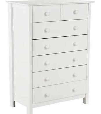 This chunky furniture range has been expertly crafted to bring you superior quality that is hard-wearing and built to last. Elegant yet versatile. with a solid wood frame and white finish. this stunning Scandinavia chest of drawers is a true investme