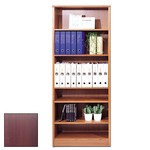 Scandinavian Real Wood Veneer Wide Bookcase-Mahogany