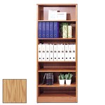 Scandinavian Real Wood Veneer Wide Bookcase-Oak