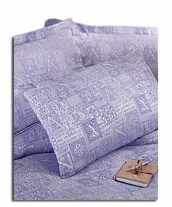 Script Jacquard Lilac King Size Duvet Cover Set