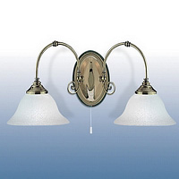 Unbranded SE9352 2 - 2 Light Antique Brass Wall Light