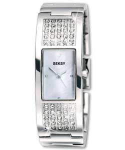 Seksy by Sekonda Ladies Stone Set Semi Bangle Watch