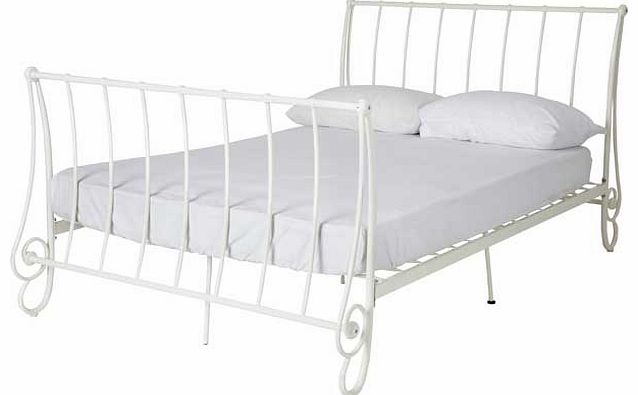 This classic bed frame will stand the test of time with its subtle elegance and sweeping curves. In a delicate ivory. this graceful bed will add a real touch of the traditional to your bedroom. Part of the Seraphina collection. Metal frame finish. Si