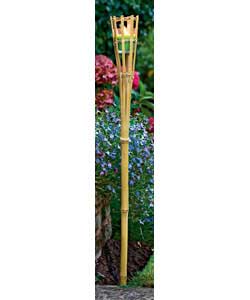 Unbranded Set Of 2 Bamboo Stem Garden Candles