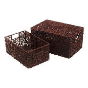 Unbranded Set of 2 Crazy seagrass baskets