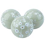 Set of Three Floral Ornamental Balls