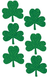 Shamrock Glitter Cut Outs 39.3cm (Pk 6)